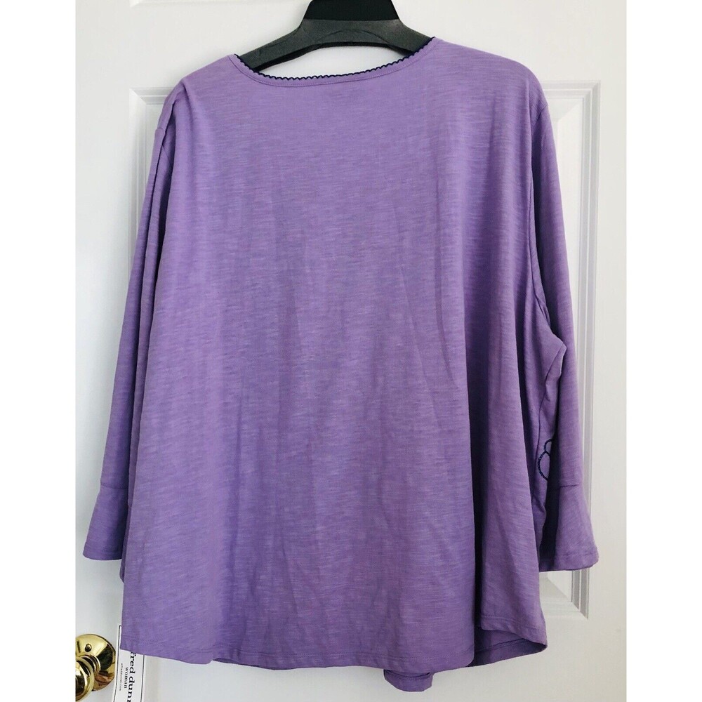 ALFRED DUNNER WOMEN'S TOPS PULLOVER SIZE 3X LAVANDA FLORAL EMBROIDERED PS2103 - Picture 4 of 8